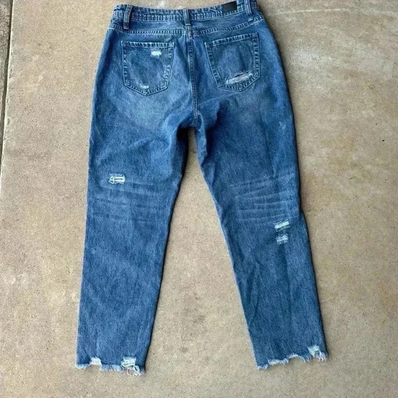 Women’s Flamingo Ankle Cropped Destressed High Waist Deniem Jeans Medium/28 - Picture 14 of 16